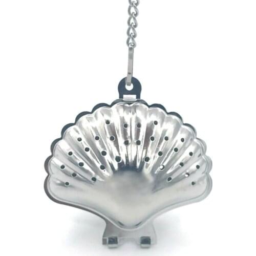100pcs Shell Reusable Metal Tea Bag Tea Strainer Ball Stainless Steel Teapot Tea Infuser Filter F240