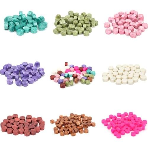 100pcs Vintage Octagon Wax Seal Stamp Tablet Pill Beads for Envelope Wedding Wax Seal Ancient Sealing Wax Multicolor Stamps Wax