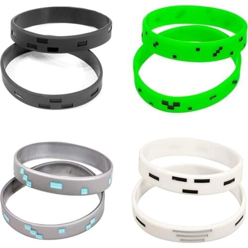 1PC 4 Colour Style Punk Style Printed Checkered Silicone Wristband for Fans And Friends