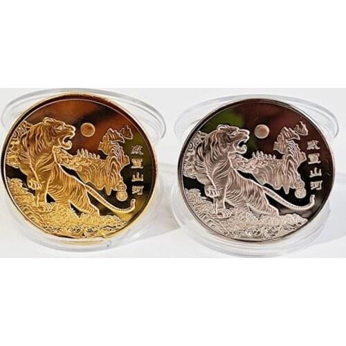 2022 New Year Gold Coin Twelve Zodiac Tiger Ox Commemorative Coins Collection Gift Decorative Coins Collection Decoration Goods