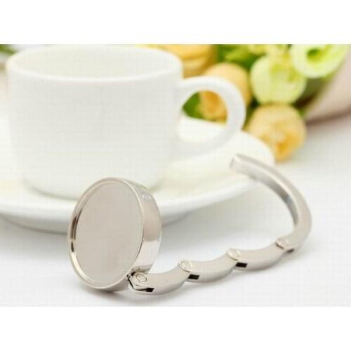 300PCS Blank DIY Foldable Handbag Hanger Bag Purse Hanger folding Hook Holder for Restaurant Table