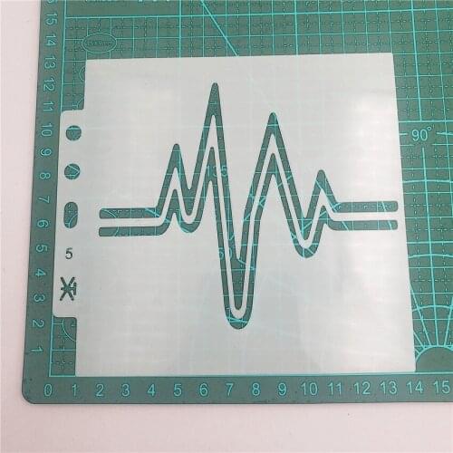 50PCS wholesale Electrocardiogram scrapbook stencils spray plastic mold shield DIY cake hollow Embellishment printing lace ruler