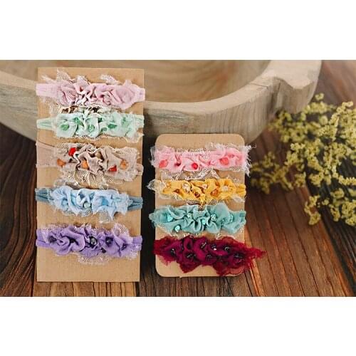 9 colors of natural gems luxury hair lead headflower original baby photo hair ornaments newborn photography props