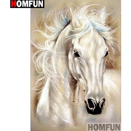 HOMFUN Diamond Painting Full Square/Round Drill 5D DIY "animal horse" Daimond Embroidery Rhinestone Cross Stitch Decor A13275
