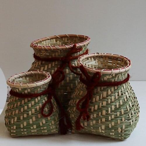 Bamboo Basket Sturdy Waterproof Birds Nest Wall Hanging Basket for Fishing Storage Bottles Organization