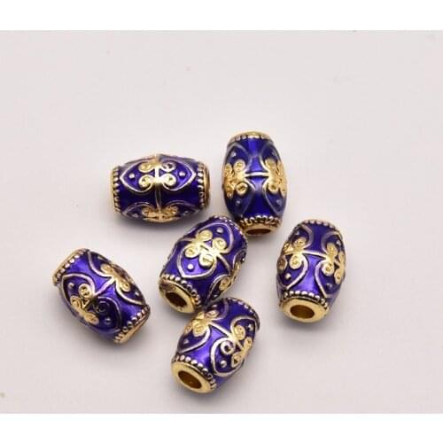 5 Pcs/Lot 12mm*8mm Beads Perforated Spacer Making For Diy Handmade Fine Fashion Jewelry Bracelet Accessories Wholesale JA0297