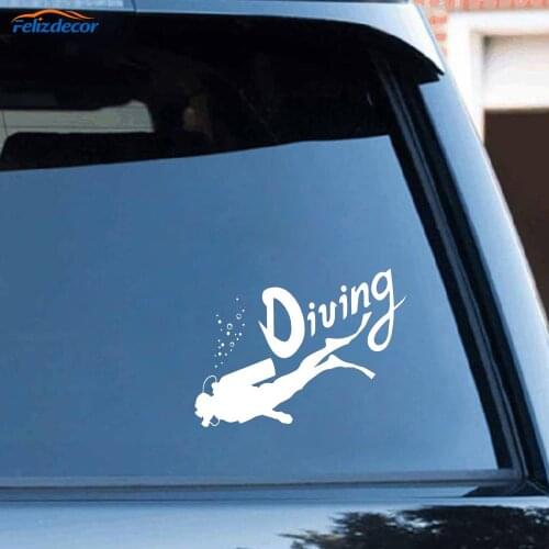 Black/Silver Diving Club Scuba Diver Fashion Car Styling Car Accessories Stickers Vinyl Decoration C408