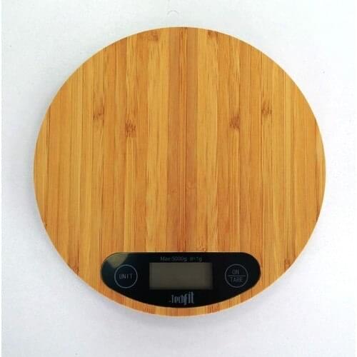 Techfit Tf1001 Digital Precision Lcd Display Kitchen Scale Bamboo 5 Kg