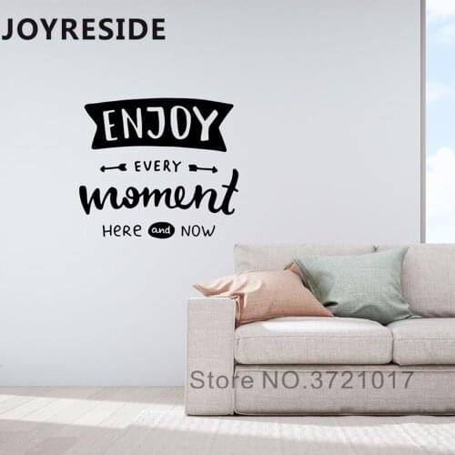 Home Livingroom Cute Wall Stickers Enjoy Every Moment Art Decals Quotes Arrows Home Rooms Decor Warm Design Wall Sticker M089