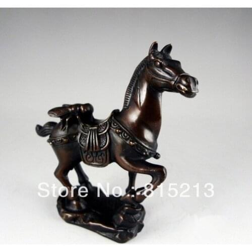 Wang 000226 Chinese bronze sculpture Horses and flies -- Immediately make fortune
