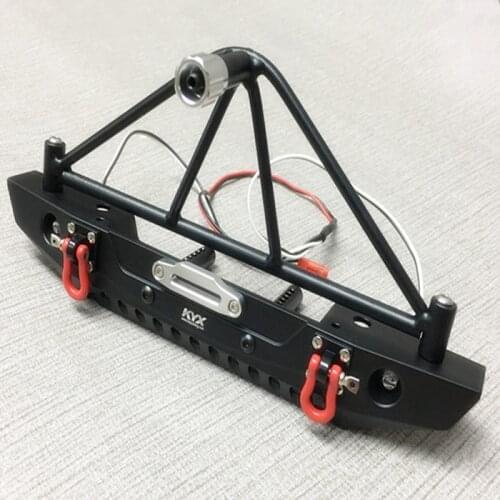 KYX Racing Alloy Rear Bumper w/Spare Tire Rack Upgrades Parts Accessories for 1/10 RC Crawler Car Axial SCX10