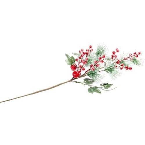 LanLan Artificial Red Berry Pine Twigs Decoration for Christmas Crafts Party Home Decor