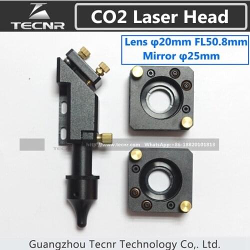 CO2 laser head for 20MM laser lens 50.8MM and mirror mount for 25MM mirror laser machine parts