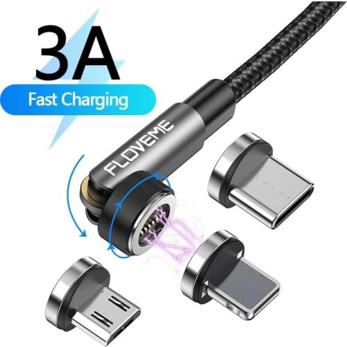 FLOVEME LED Magnetic USB Cable Fast Charging Type C Cable Magnet Charger Data Charge Micro USB Cable Mobile Phone Cable USB Cord