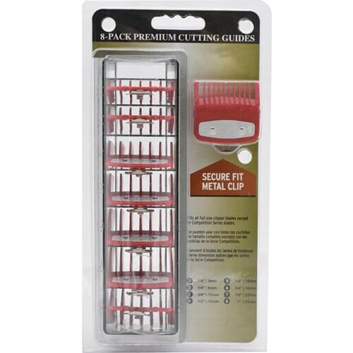 8pcs Barber Shop Styling Guide Comb Set Hair Trimmer Attachment Hairdresser Clipper Cutting Limit Combs 1.5mm-25mm