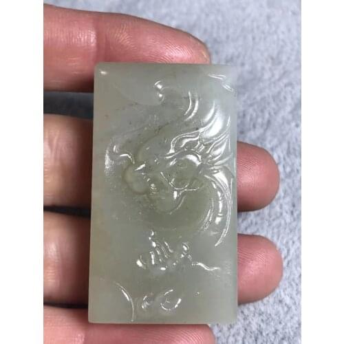 Natural 7A hetian jade Hand-Carved dragon white jade pendant jade necklace men women pendants jade jewelry