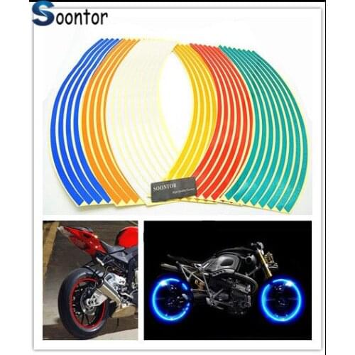 2018 New Strip Motorcycle Wheel Sticker Reflective Decal Rim Tape for TRIUMRH AMERICA LT BONNEVILLE SE T100 Black T120