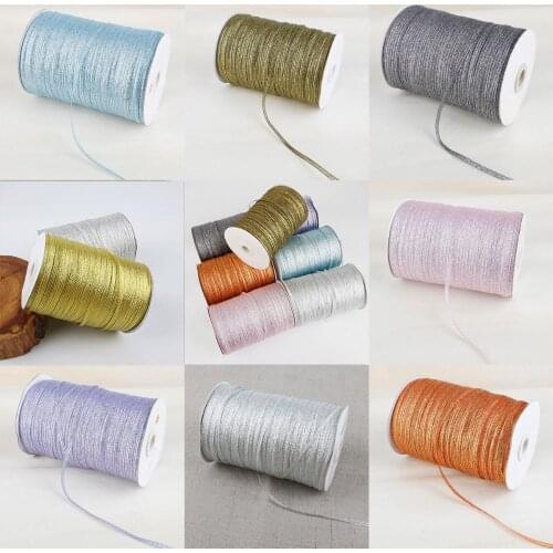 New Style 20 Yards/lot 3mm width glitter ribbon gift packing belt wedding party Christmas embellishment ribbon sewing Supplies