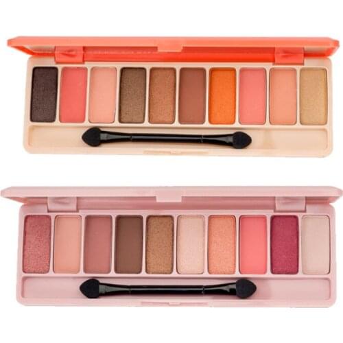 Fashion 10 Colors Eyeshadow Colorful Grapefruit Cherry Color Girl Eye shadow Palette Glittering Matte Pearl Makeup Pallette Set