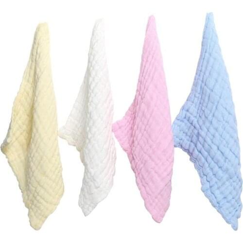 New baby wash towel cotton newborn bath small square childrens saliva towel 25*25cm