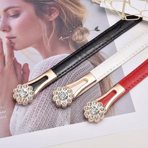 Aoluolan PU Leather belt women Diamond belt accessories female with Female Fashion Belt for Lady Summer Dress Waistband