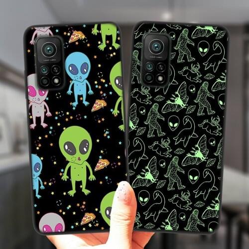 Alien Space UFO Luxury Phone Case For Xiaomi Mi 10T Lite 10 Ultra Redmi Note 9S 7 8 9 Note9 Pro 8T Black Soft Silicone Cover