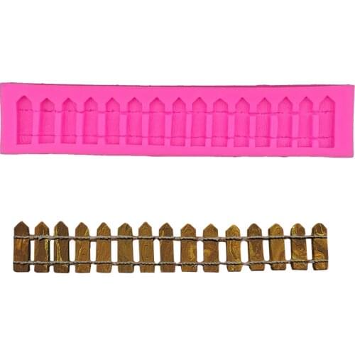 Garden Wooden Fence Shaped DIY fondant cake silicone moulds chocolate for cupcake decoration kitchen Baking tools FT-0063