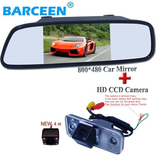 2 in 1 Auto Parking Assistance System 5" Digital TFT LCD Car Mirror Monitor +Rear camera for For Hyundai SANTA FE Santafe 06-10