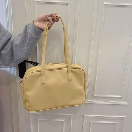 Women Candy Color Shoulder Bag Female Soft Pu Leather Messenger Bag Large Capacity Tote Lady Big Purses Casual Simple Travel Bag