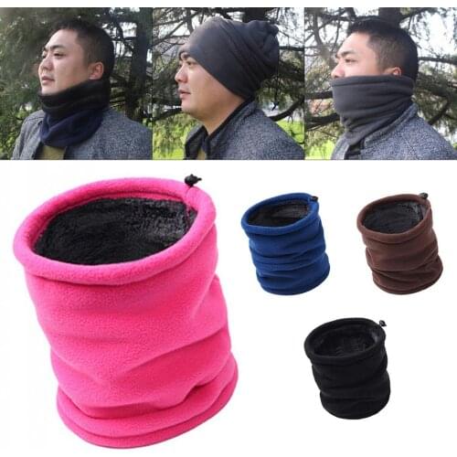 Outdoor Multifunctional Scarf Thermal Double Layers Polar Fleece Winter Warm Fleece Snood Neck Warmer Ski Hat