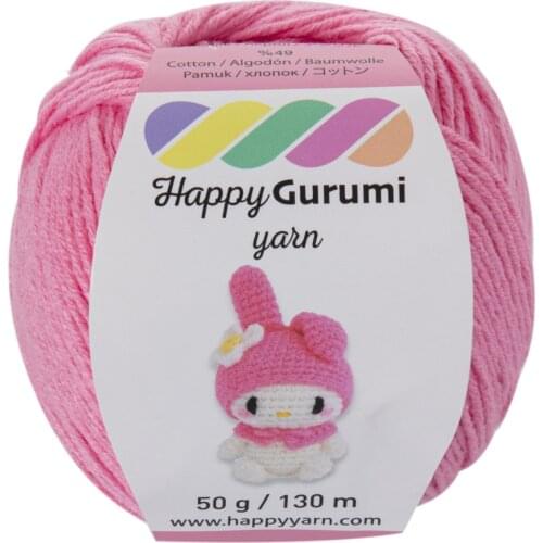 Happy Gurumi Pink Amigurumi Braid rope 50gr 130m Cotton & Acrylic 50-99gr 100-149m