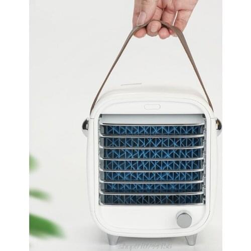 Vintage Portable Air Conditioner Small USB Desktop Cooling Fan Built-in Ice Box with LED Night Light D15 20 Dropshipping
