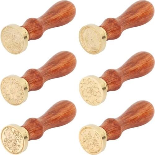 Abstract Wood Handle Antique Metal Sealing Wax Stamps For DIY Wedding Invitations Decor Ancient Wax Stamp Craft Birthday Gift