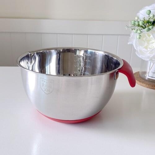 304 stainless steel egg beater deepened splash-proof thickened bottom non-slip, mixing with basin baking