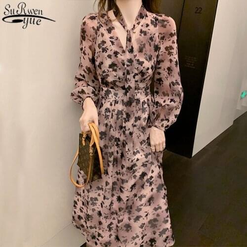 French Style Elegant Leopard Print Dress Vintage V-neck Long Dresses Women Spring 2021 New High Waist Long Dress Vestidos 13072