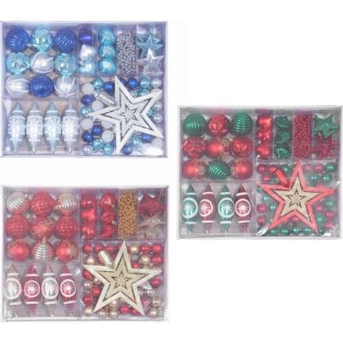 1 Box Christmas Balls Star Set Shatterproof Hanging Xmas Tree Ornaments Wedding Party Home Decoration New Year Gift