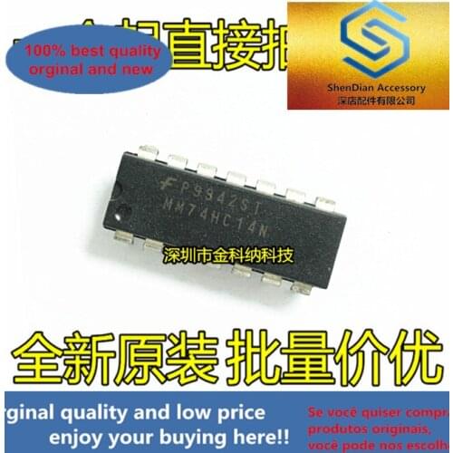 10pcs only orginal new MM74HC14N in-line DIP14 six inverted Schmitt trigger imported original