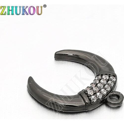 14*15mm Supplies for Brass Zirconia Moon Shape Charms Pendants DIY Jewelry Bracelet Necklace Making, Model: VD52