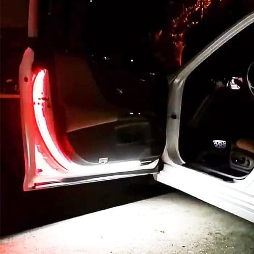 2 X Car LED Door Welcome Light Anti Collision Safety Warning Streamer Lamp Strip Decorative Night Ambient Lights Accessories