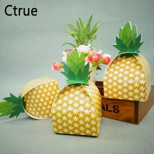 20pcs Pineapple shape candy box cookies box baby shower wedding souvenirs chocolate gift boxes Birthday party wedding decoration