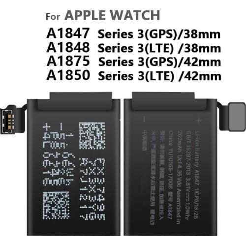 100% Genuine Replacement A1847 A1875 A1848 A1850 For Apple Watch Series 3 GPS / LTE 38mm/42mm Watch Batteries+Tracking number