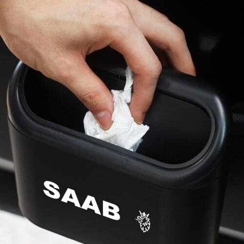 Car Trash Can Interior Organizer Storage Box Rubbish Garbage Holde for SAAB 9-3 9-5 9-7 93 600 99 9-X 900 Auto Accessories