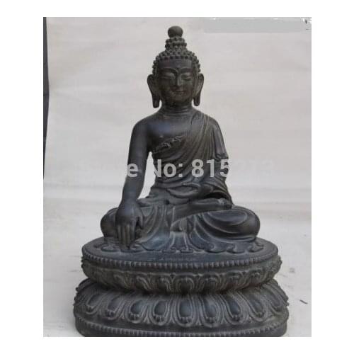 Bi00863 Tibet Buddhism Temp Bronze Copper Tantric Sakyamuni Buddha Statue
