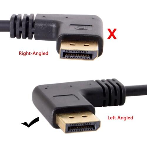 CY 30cm DisplayPort Display Port Male to Female 90 Degree Right Down Angled / Left Down Angled Extension Cable Black