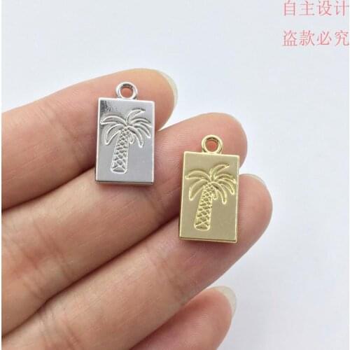 Eruifa Hot sell 20pcs 10*18mm Palm Tree Zinc alloy Charms Wholesales necklace,earring bracelet jewelry DIY handmade 2 colors
