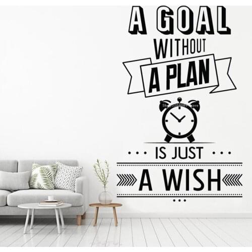 A Goal Without A Plan is just a wish Quote Wall Sticker Office Work Encourage Office Decor Meeting Room Art Word Decals DG251