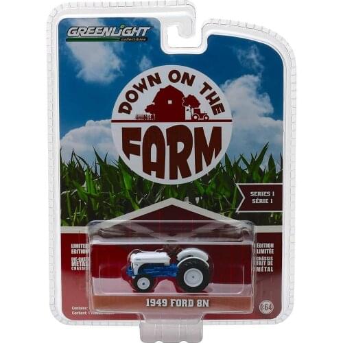 GreenLight 1:64 1949 Ford 8N White and Blue Alloy model car Metal toys for childen kids diecast gift