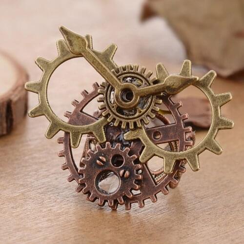 ISINYEE Fashion Steampunk Gears Clock Ethnic Rings For Women Girls Vintage Adjustable Steam Punk Jewelry Men Midi Toe Ring