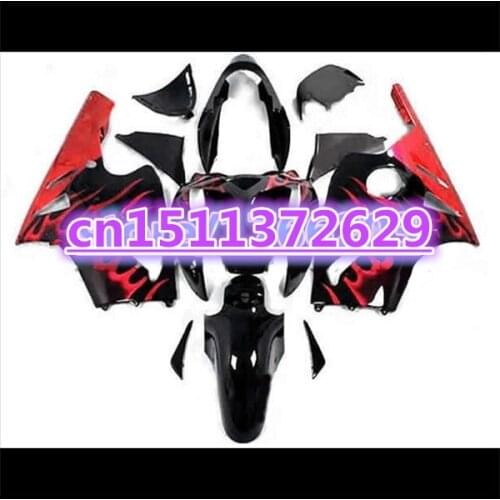 Red flame black For KAWASAKI ZX12R 2002 2003 2004 NINJA ZX-12R 02-06 ZX-12R 02 03 04 05 06 Fairing set ZX12R 02-04-Dor D