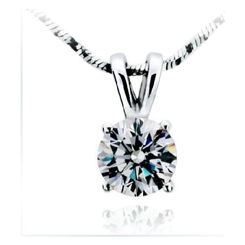 Star Defend Love Forever 2Ct Round Diamond Pendant 925 Sterling Silver Pendant White Gold Plated Jewelry Free Chain